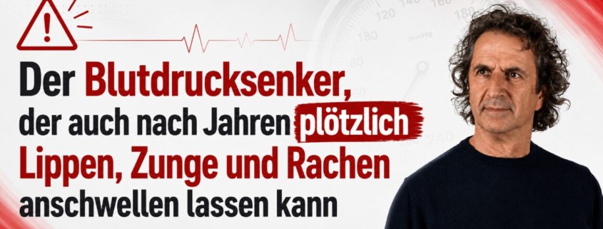 René Gräber warnt vor einem möglichen Angioödem durch ACE-Hemmer mit plötzlichen Schwellungen von Lippen, Zunge und Rachen.